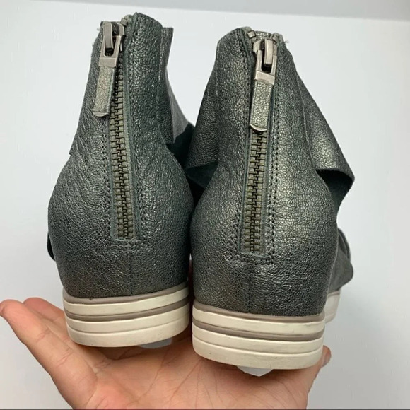 Eileen Fisher sport platform sandals size 10 pewter leather comfy walking - Picture 8 of 11